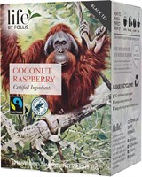 Kokos Hallon, Svart te, Life by Follis Rainforest Fairtrade, 20 påsar